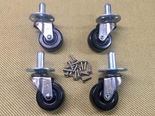 099-4000-000 (4) Genuine Fender Heavy Duty Ball-Bearing Swivel Amplifier Casters With Mounting Screws